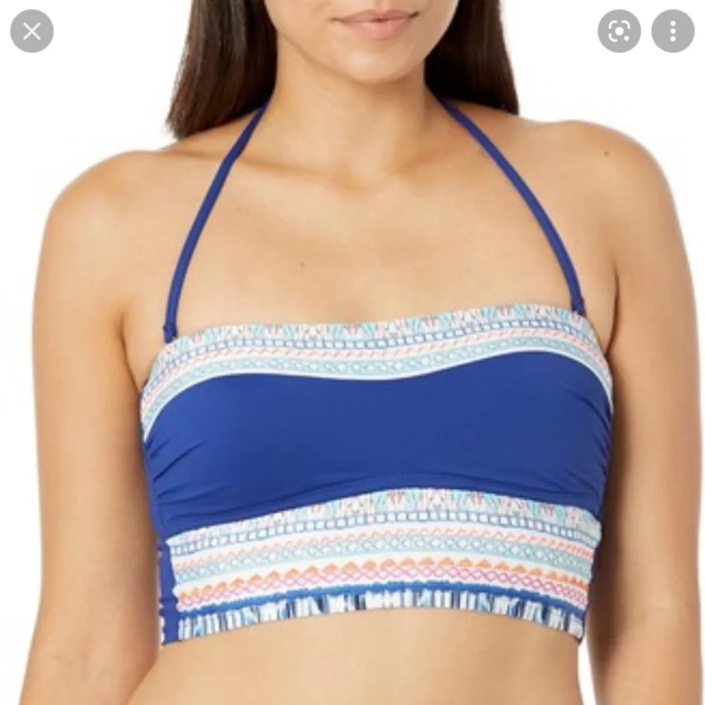 La blanca women’s standard bandeau hipsters bikini swimsuit top,midnight